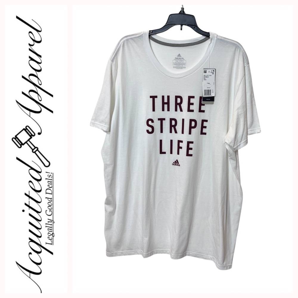 Adidas Tge Go To Tee Three Stripe Life T-Shirt 2XL NWTs